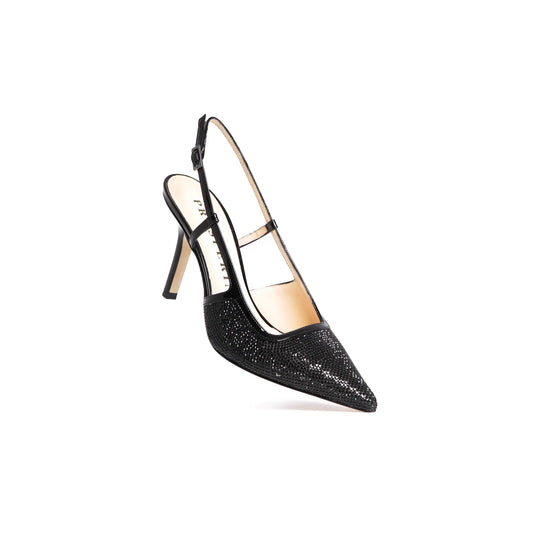 Sandalo Slingback in Crystal Nero
