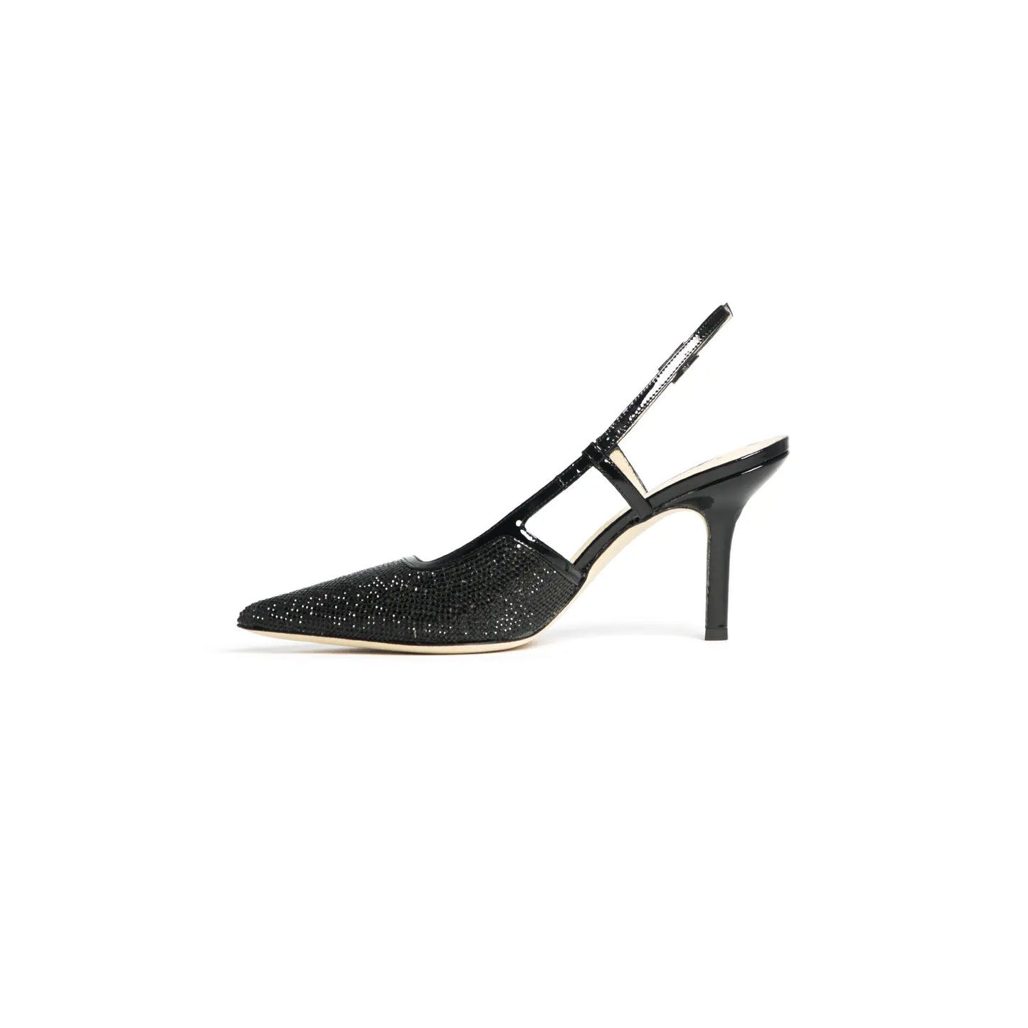 Sandalo Slingback in Crystal Nero