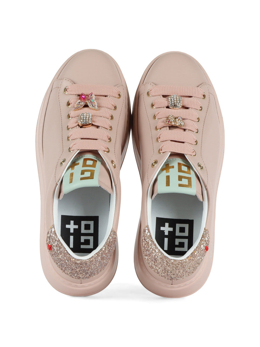 Scarpe Sneakers Nude Mix Farfalla