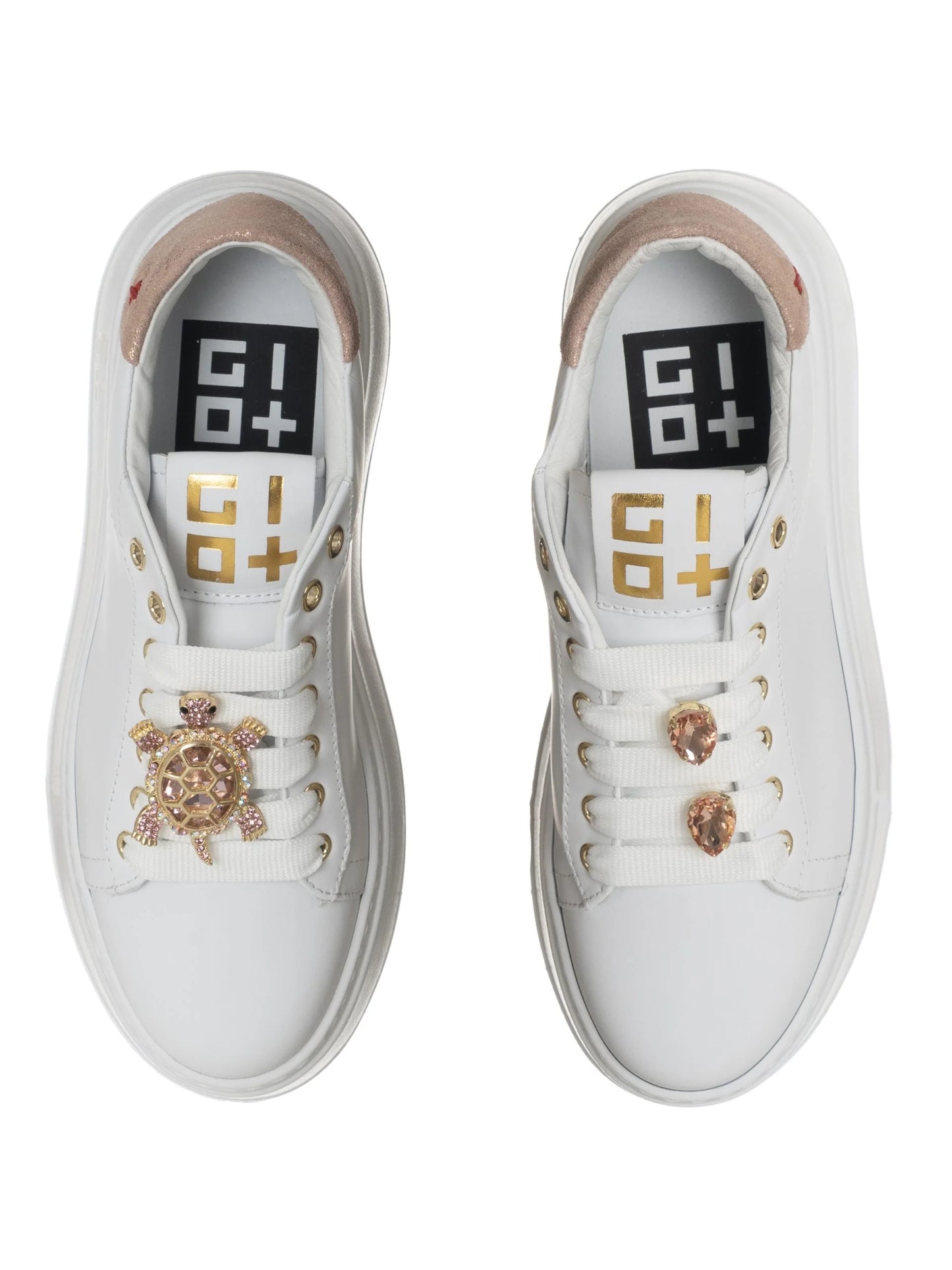 Scarpe Sneakers Bianche/Rosa Tartaruga