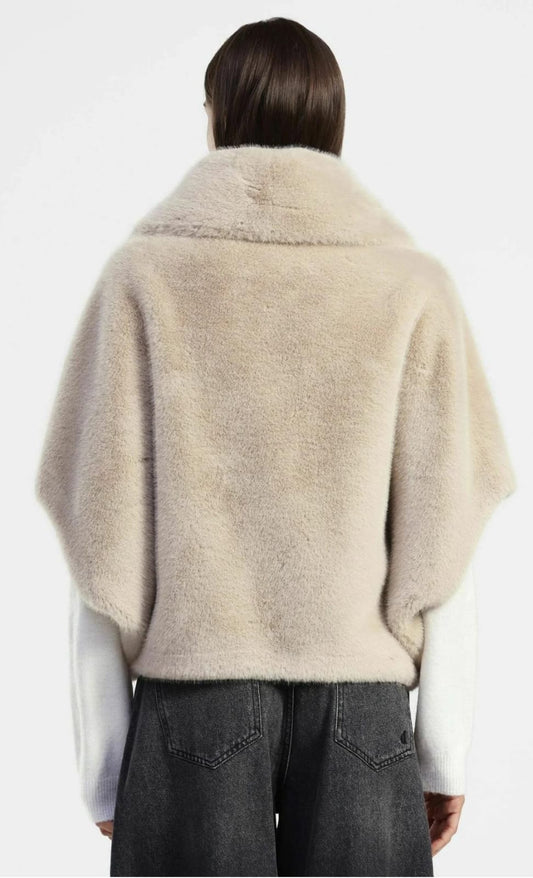 Eco-fur con zip e collo ampio dixie