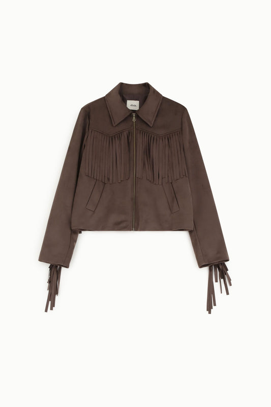Giubbotto suede con frange Dixie