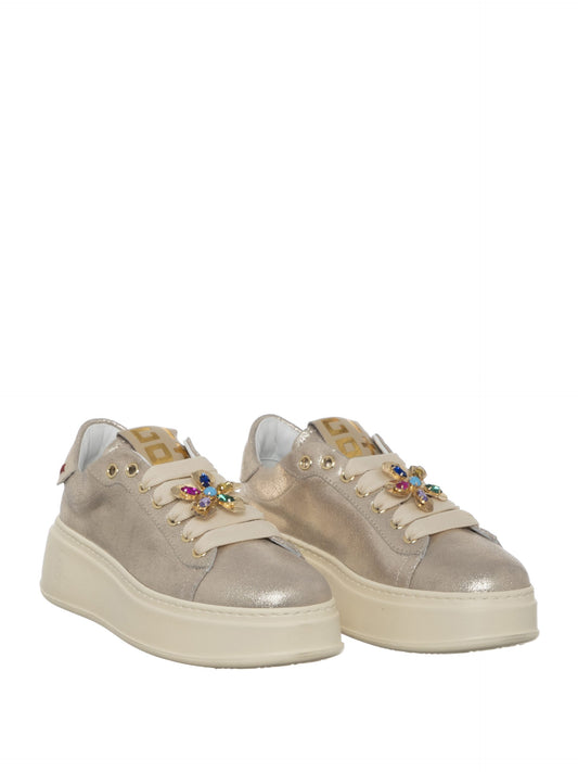 Scarpe Sneakers Platino Fiore
