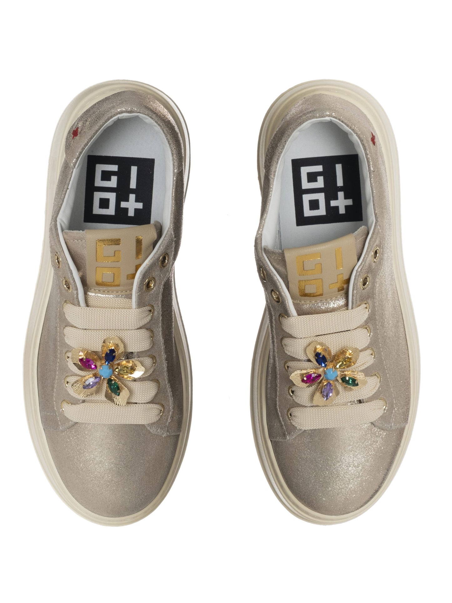Scarpe Sneakers Platino Fiore