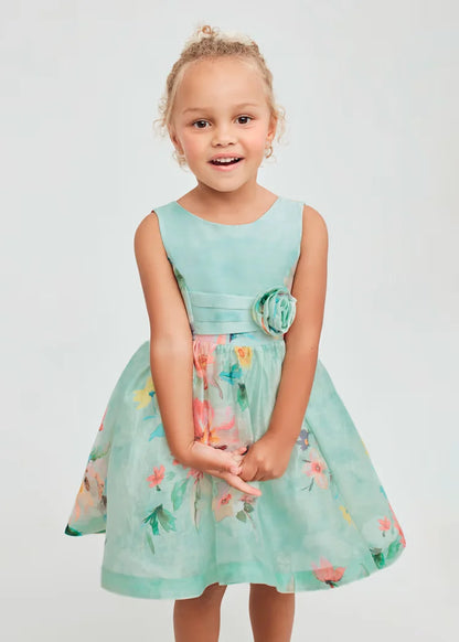 Abito Lino Fiori Bambina