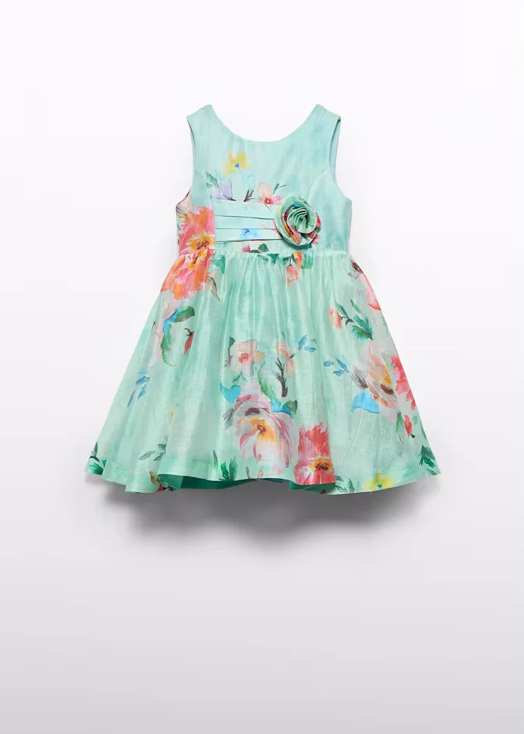 Abito Lino Fiori Bambina