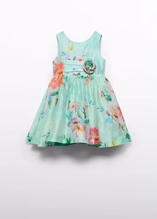 Abito Lino Fiori Bambina