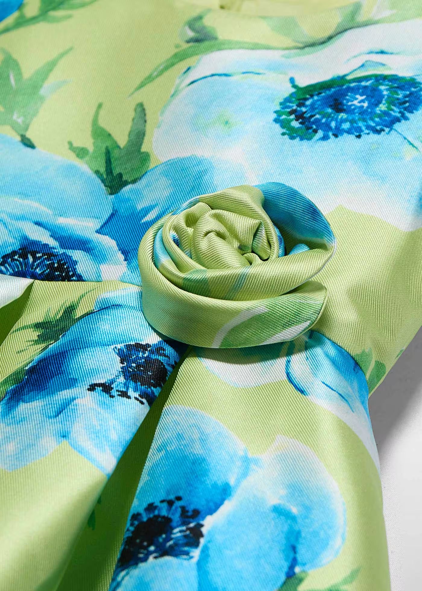 Abito Mikado Fiori Lime Bambina