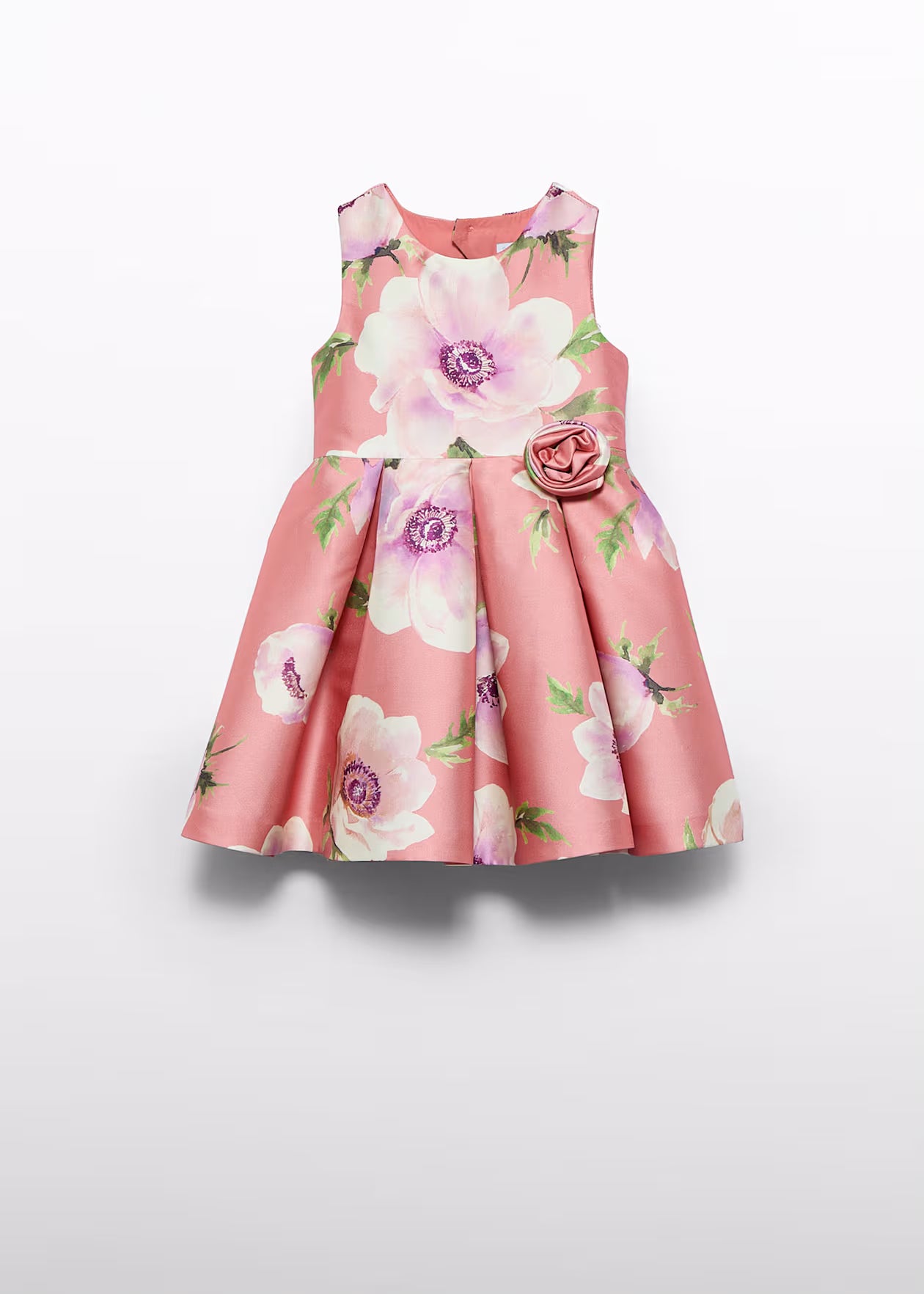 Abito Mikado Fiori Rosa Bambina