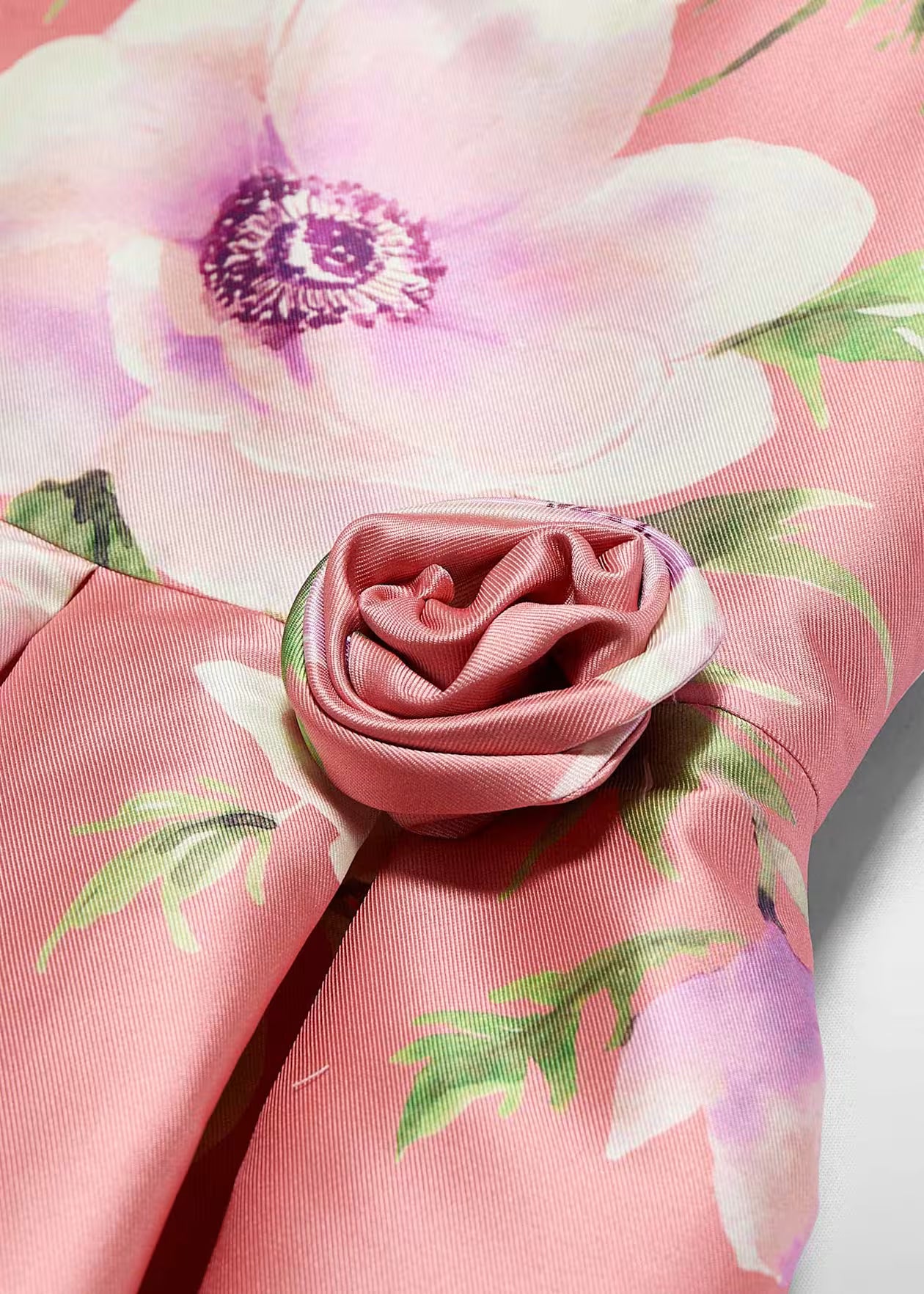 Abito Mikado Fiori Rosa Bambina