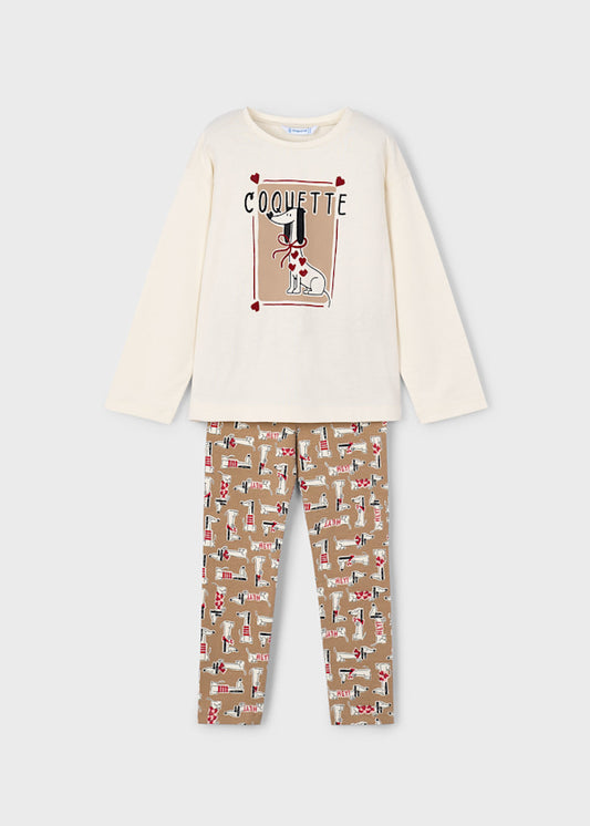 Completo leggings stampato con T-shirt Mayoral