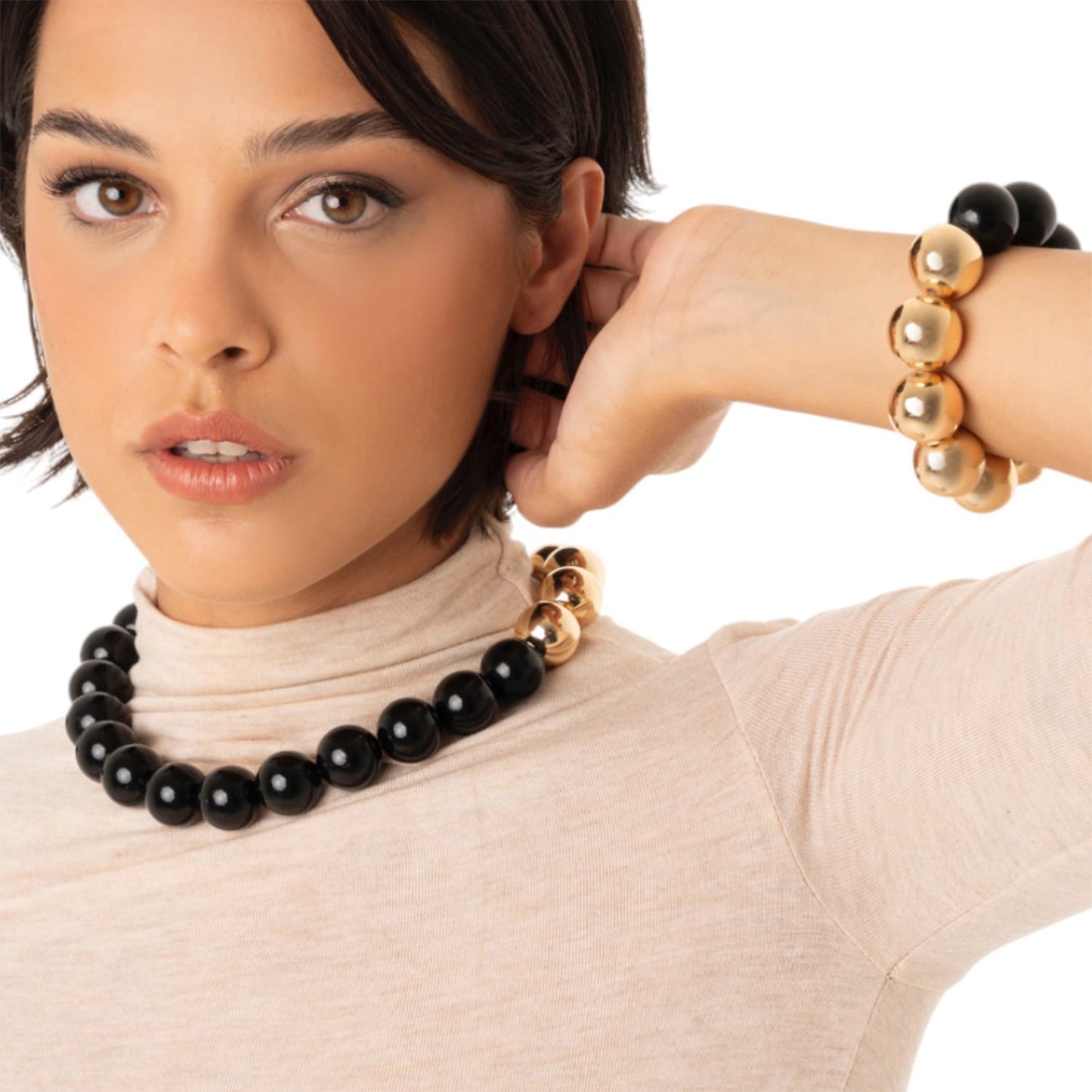 Collana perle pietre dure