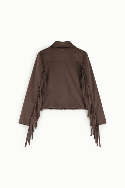 Giubbotto suede con frange Dixie