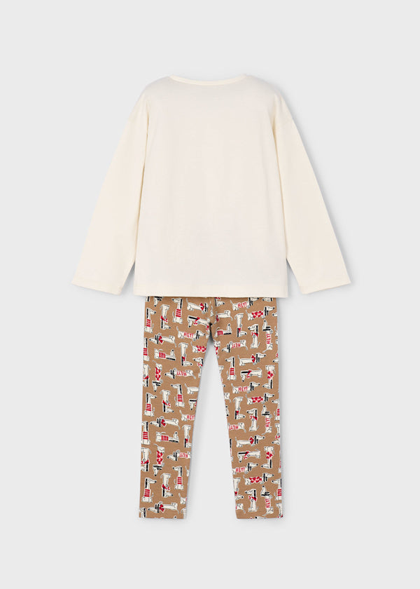 Completo leggings stampato con T-shirt Mayoral