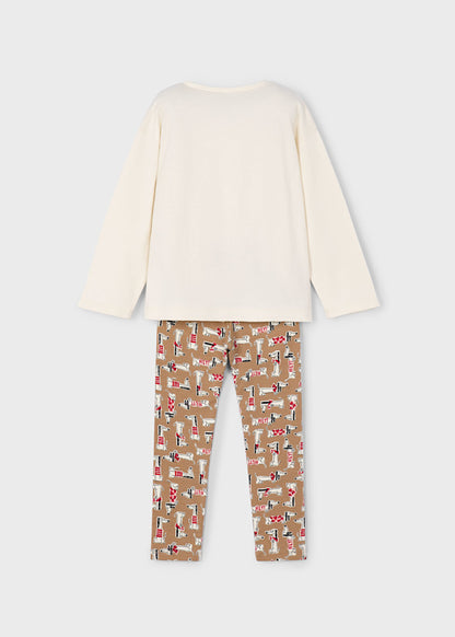 Completo leggings stampato con T-shirt Mayoral