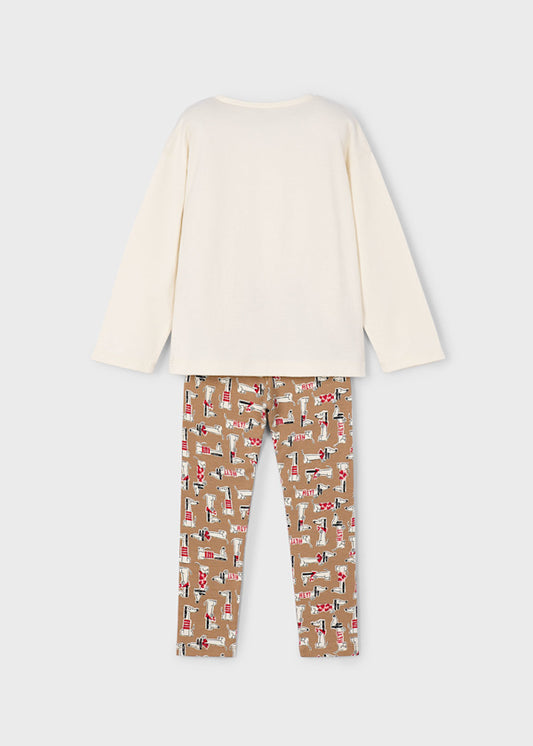 Completo leggings stampato con T-shirt Mayoral