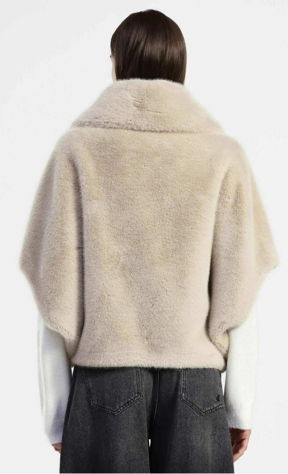 Eco-fur con zip e collo ampio dixie