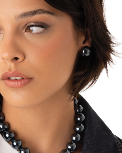 Orecchini mezza sfera metallici Mya accessori